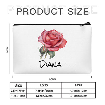 Birth Month Flower MakeUp Bag Personalized - CosmeticBags - BuyEcEc