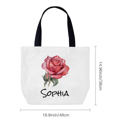 Birth Month Flower Tote Bag Name Personalized - Totebags - BuyEcEc