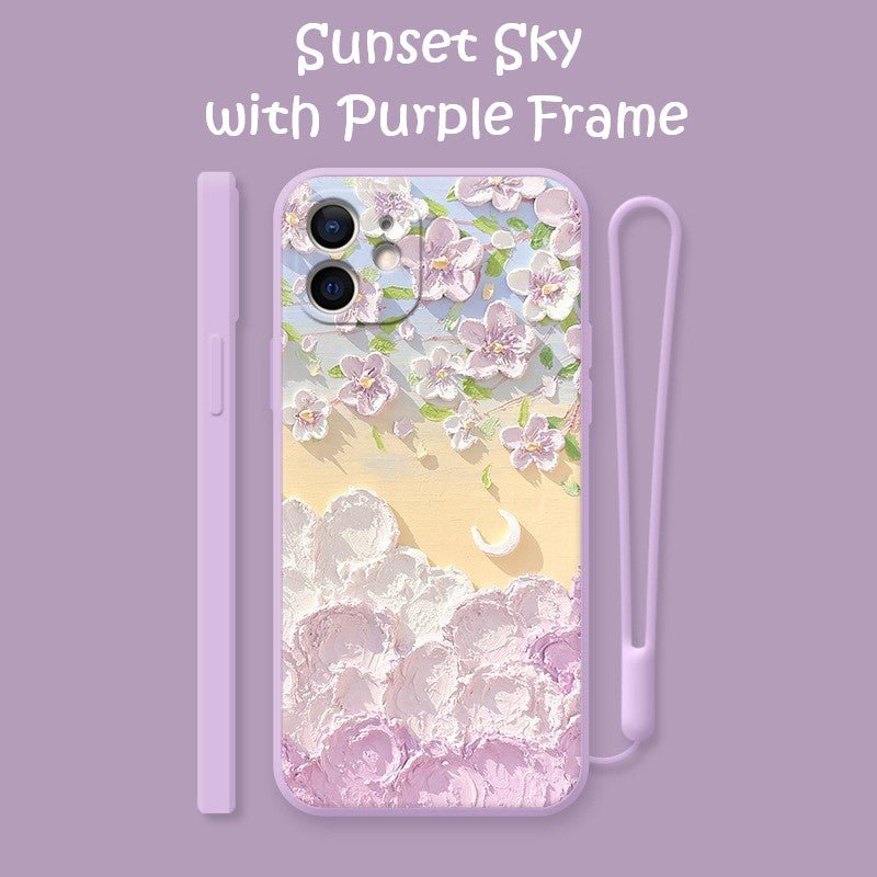 iPhone Case Cover Cherry Blossom Sunset Oil Painting  - iPhoneCases - BuyEcEc