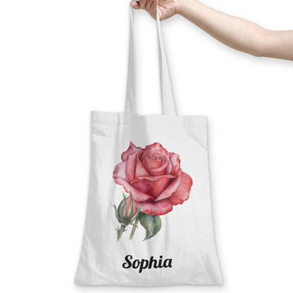 Personalized Birth Month Flower Linen Tote Bag - ToteBags - BuyEcEc