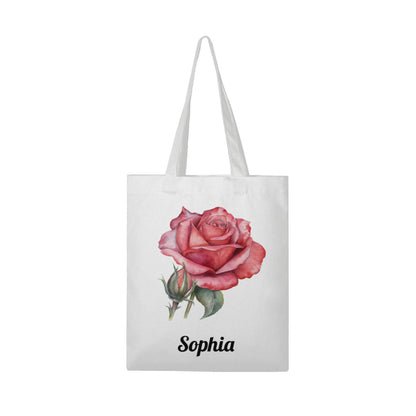 Personalized Birth Month Flower Linen Tote Bag - ToteBags - BuyEcEc