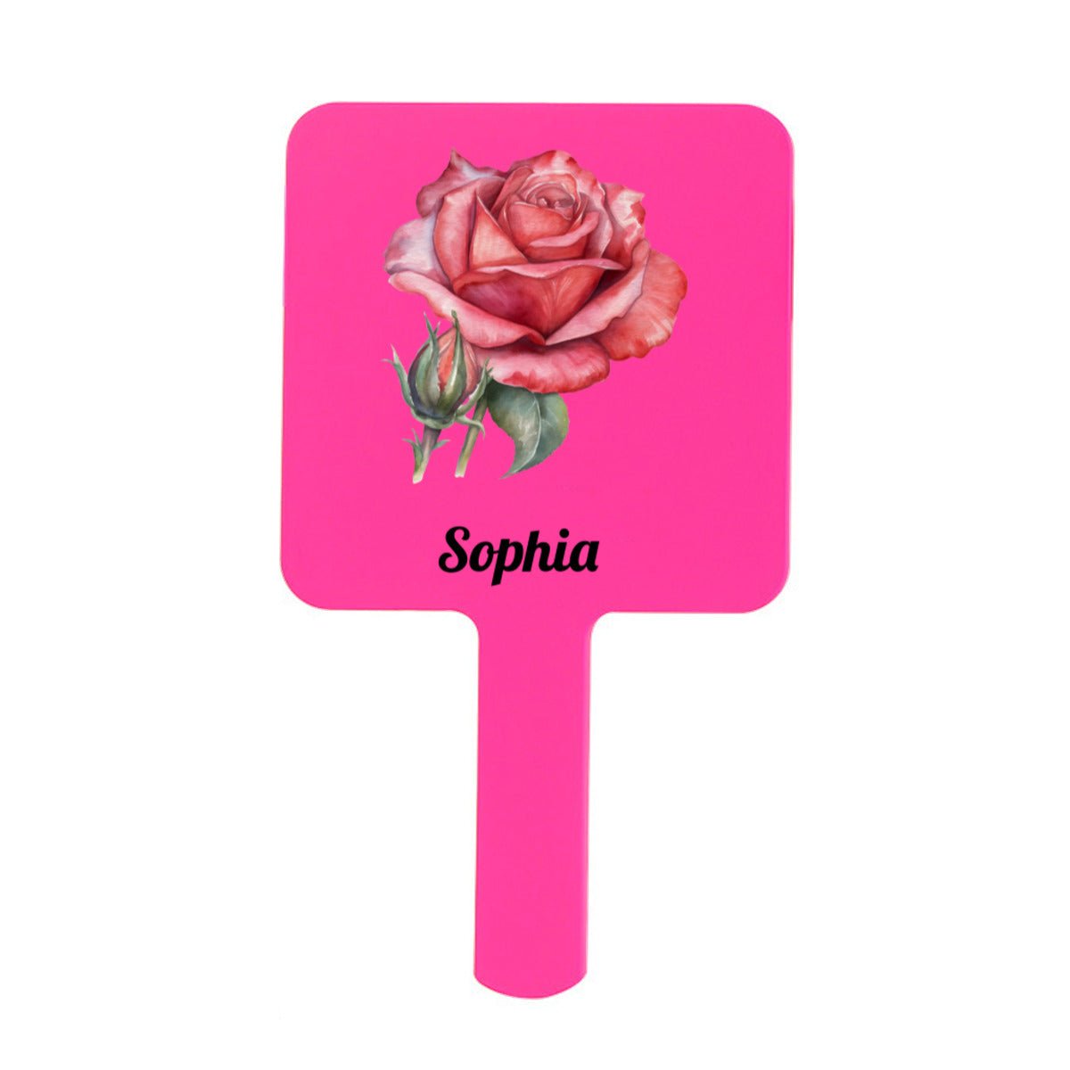 Personalized Birth Month Flower Square Mirror with Handle - handlemirrors - BuyEcEc