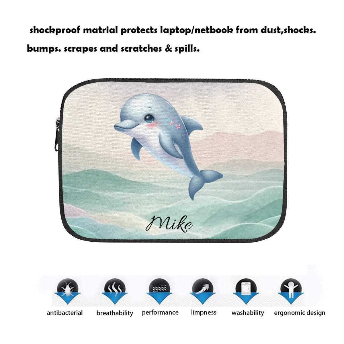 Personalized Cute Dolphin Laptop Sleeve - Computerbags - BuyEcEc