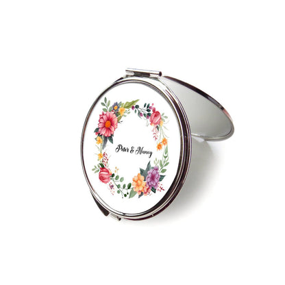 Personalized Floral Frame Compact Folding Mirror - PortableMirrors - BuyEcEc