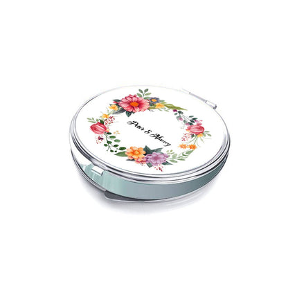 Personalized Floral Frame Compact Folding Mirror - PortableMirrors - BuyEcEc