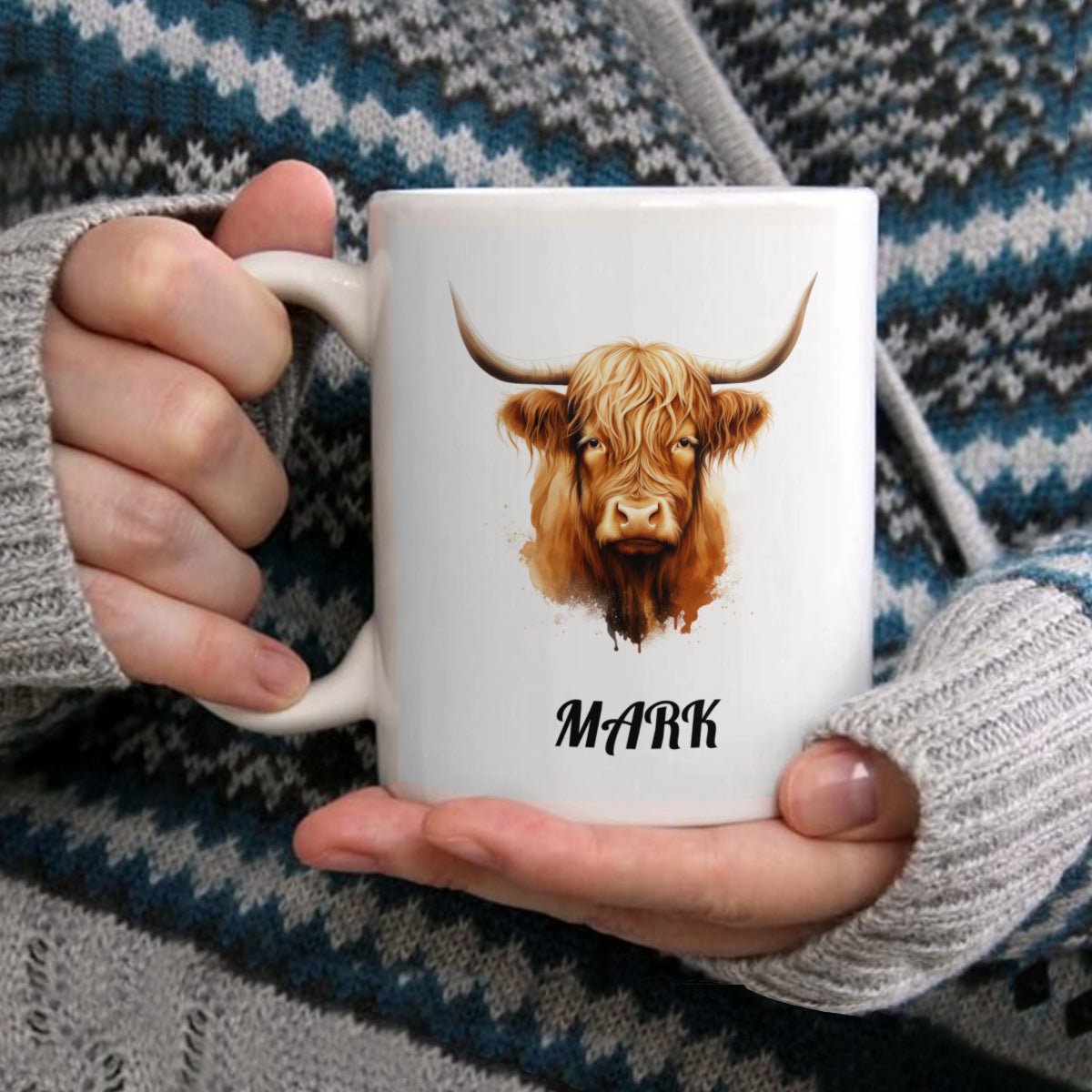 Personalized Highland Cow 11 Oz Mug (2 - Sided Print) - mugs - BuyEcEc