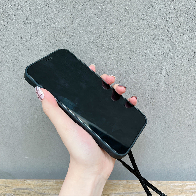 Phone Case With Lanyard Black English Graphic Phone Case For Iphone 11 14  13 12 Pro Max Xr Xs X 7 8 6 Plus Mini 2022 Se Clw Gift Luxury Anti-slip  Anti-fingerprint